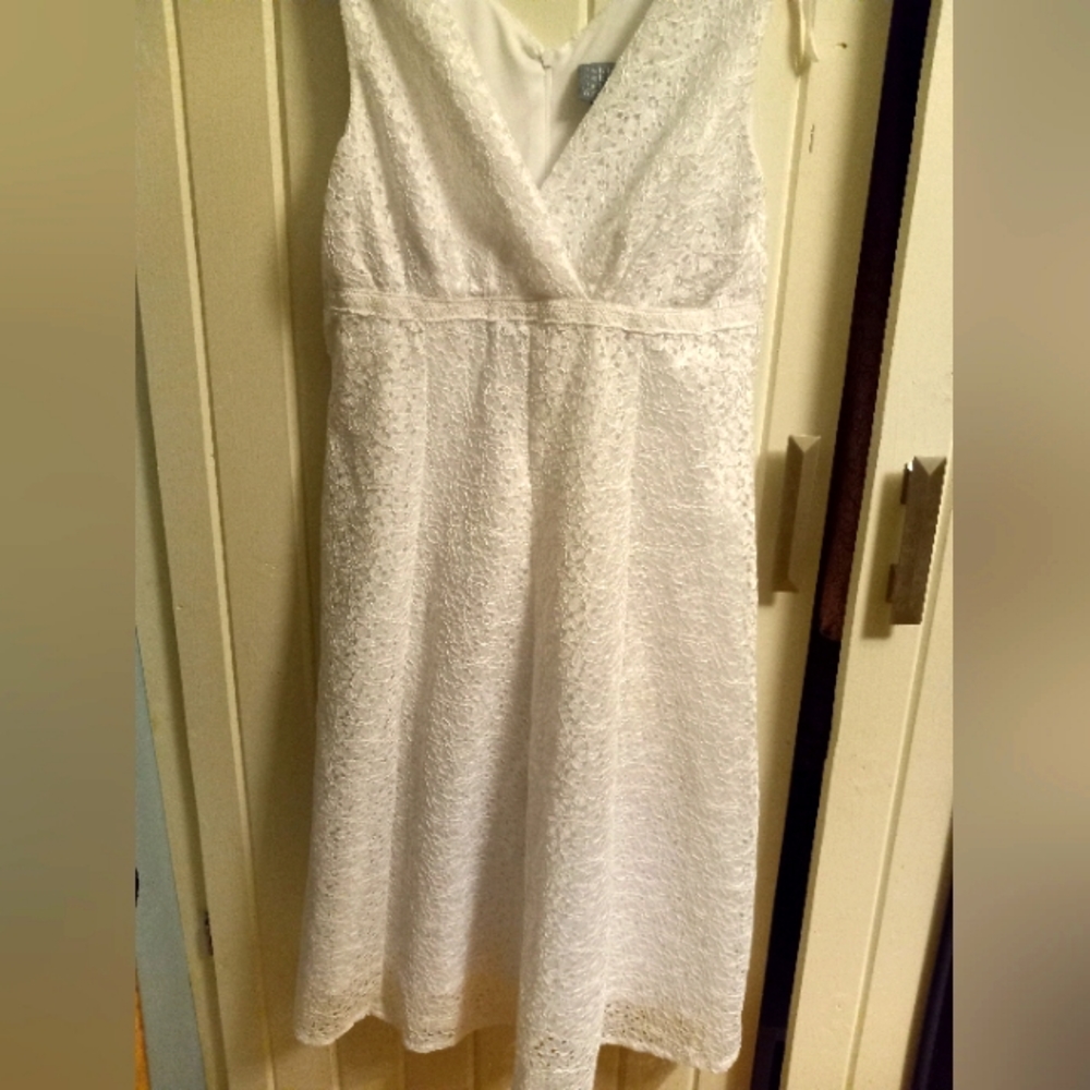 SALE! Lace fit-and-flare dress with crochet detail